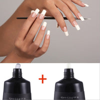 HKM-203795 Poly Gel Nail Kit - UV Builder Gel for Enhancement and Extension with Slip Solution - French Style Varnish Set