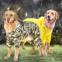HKM-401811 Reflective Hooded Raincoat for Dogs - Medium Size, Available in Yellow, Pink, Camouflage, and Green
