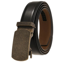 HKM-642515 Men's Genuine Leather Automatic Buckle Ratchet Belt - Custom Logo Option Available