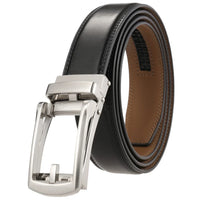 HKM-642515 Men's Genuine Leather Automatic Buckle Ratchet Belt - Custom Logo Option Available