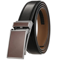 HKM-642515 Men's Genuine Leather Automatic Buckle Ratchet Belt - Custom Logo Option Available