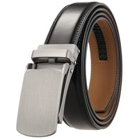 HKM-642515 Men's Genuine Leather Automatic Buckle Ratchet Belt - Custom Logo Option Available