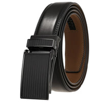 HKM-642515 Men's Genuine Leather Automatic Buckle Ratchet Belt - Custom Logo Option Available