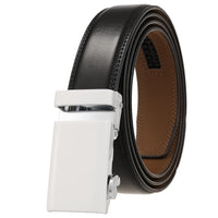 HKM-642515 Men's Genuine Leather Automatic Buckle Ratchet Belt - Custom Logo Option Available
