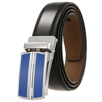 HKM-642515 Men's Genuine Leather Automatic Buckle Ratchet Belt - Custom Logo Option Available
