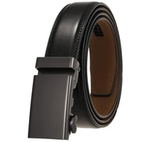 HKM-642515 Men's Genuine Leather Automatic Buckle Ratchet Belt - Custom Logo Option Available