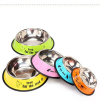 HKM-961427 Non-Slip Stainless Steel Dog Bowl in Multiple Colors for All Breeds