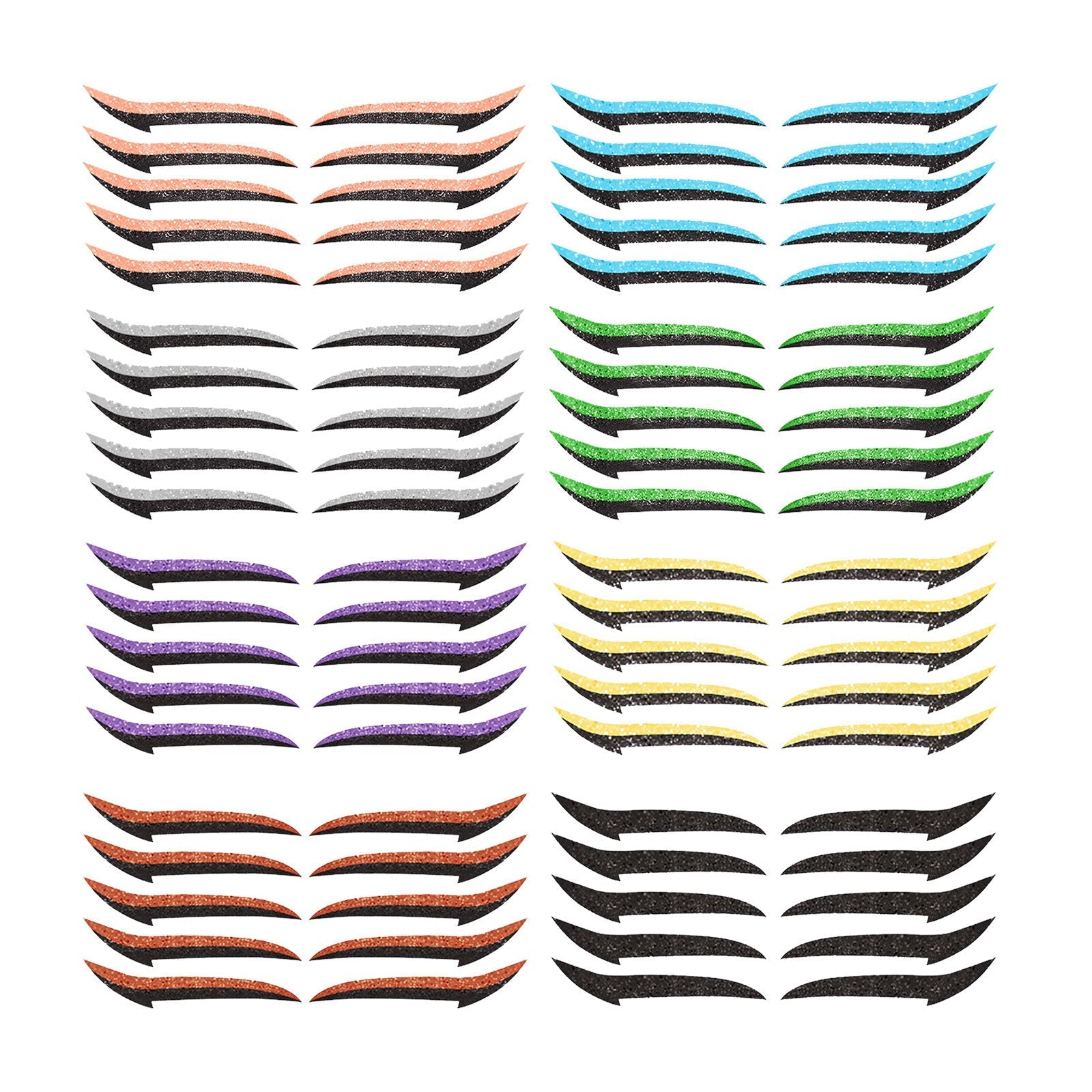 HKM-178515 Reusable Eyeliner Stickers in Multiple Colors – 10 Stickers per Pair, Various Designs Available