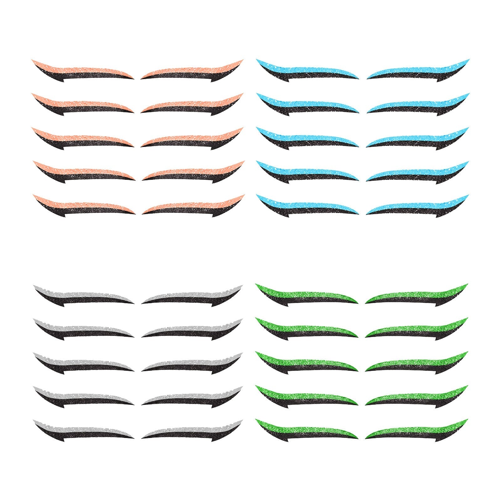 HKM-178515 Reusable Eyeliner Stickers in Multiple Colors – 10 Stickers per Pair, Various Designs Available