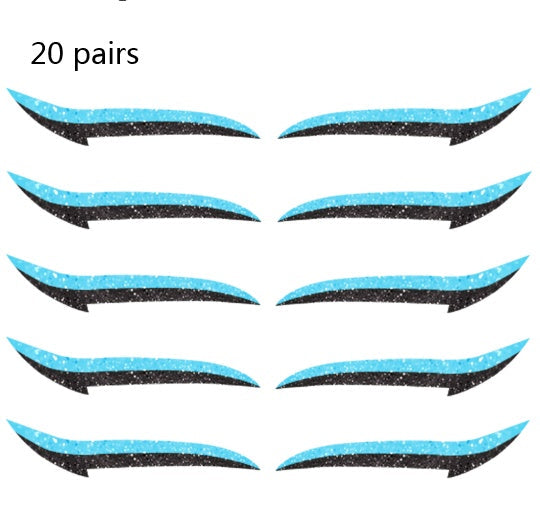 HKM-178515 Reusable Eyeliner Stickers in Multiple Colors – 10 Stickers per Pair, Various Designs Available