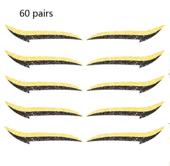 HKM-178515 Reusable Eyeliner Stickers in Multiple Colors – 10 Stickers per Pair, Various Designs Available