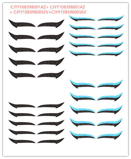 HKM-178515 Reusable Eyeliner Stickers in Multiple Colors – 10 Stickers per Pair, Various Designs Available