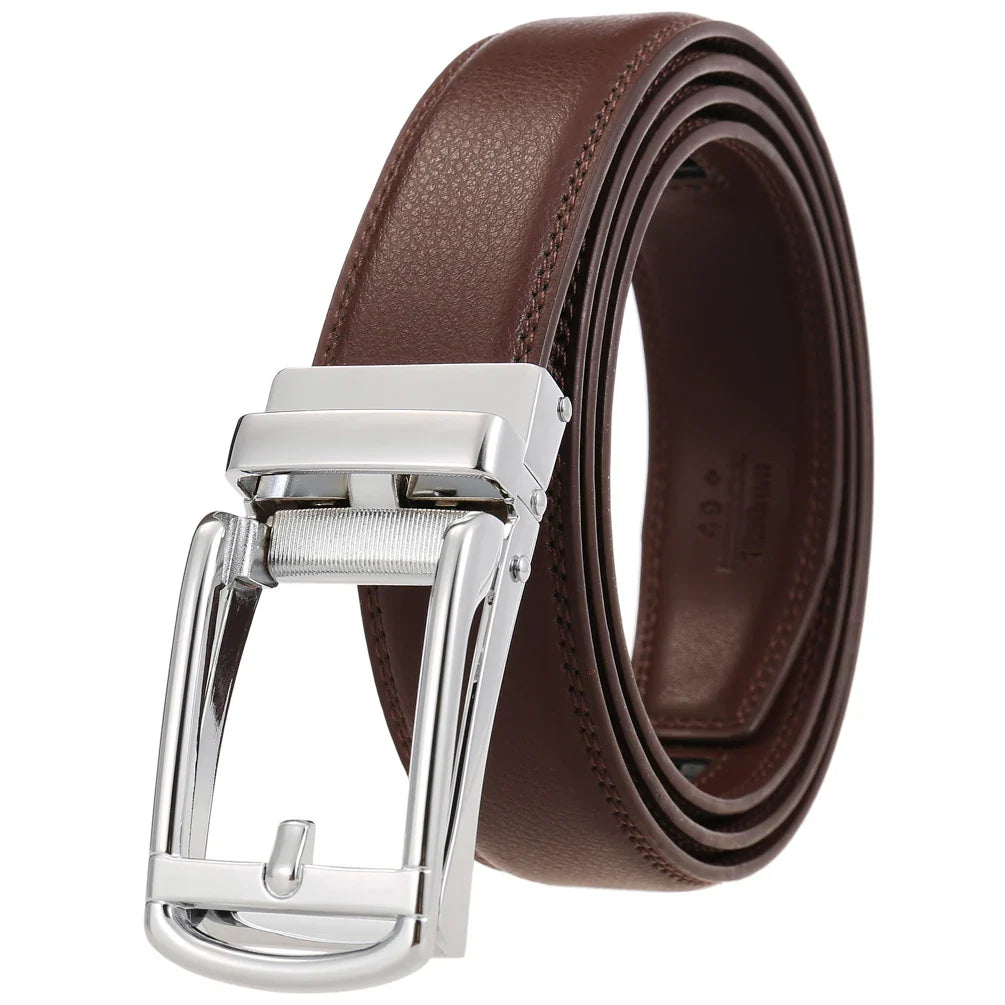 HKM-756627 Reverse Pull Buckle Leather Casual Belt - Model LY33-23428-1