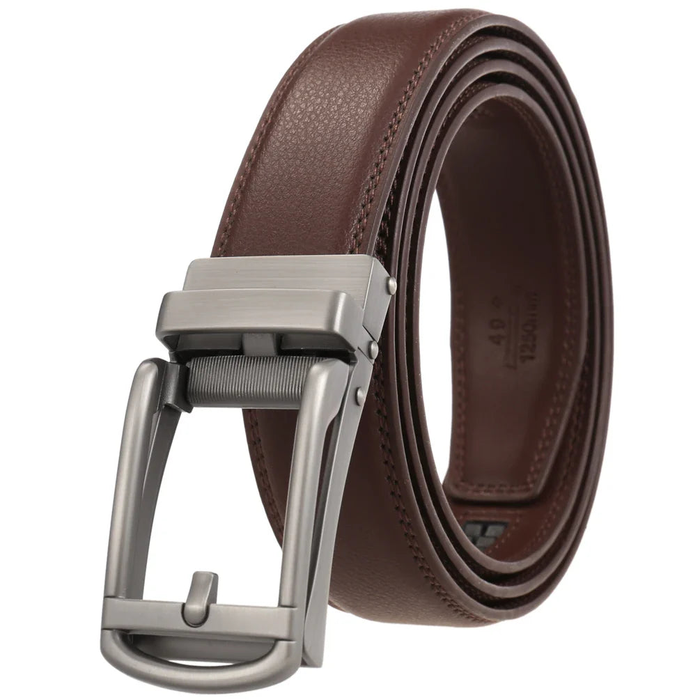 HKM-756627 Reverse Pull Buckle Leather Casual Belt - Model LY33-23428-1
