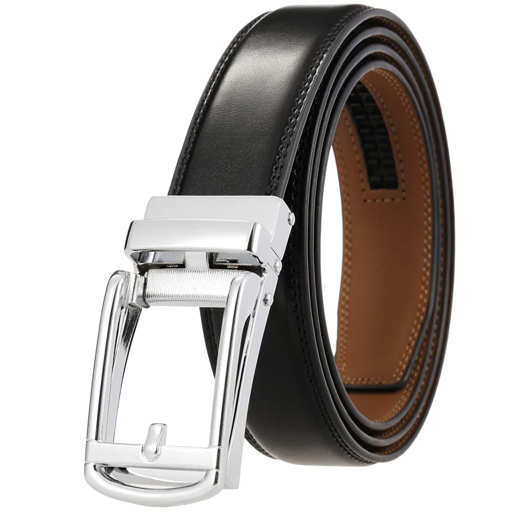 HKM-756627 Reverse Pull Buckle Leather Casual Belt - Model LY33-23428-1
