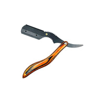 HKM-283411 Manual Folding Shaver with Wooden Handle and Conventional Blade for Precise Eyebrow and Hair Trimming