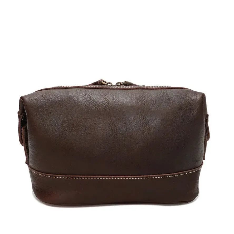 KTX-414483 Vintage Men's Leather Cosmetic Pouch for Grooming Essentials