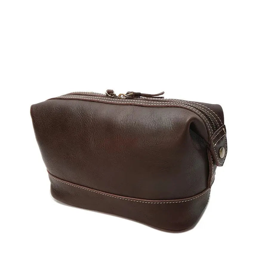 KTX-414483 Vintage Men's Leather Cosmetic Pouch for Grooming Essentials