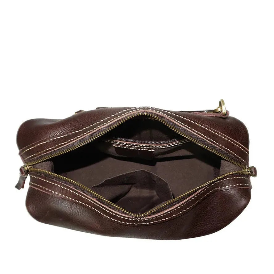 KTX-414483 Vintage Men's Leather Cosmetic Pouch for Grooming Essentials