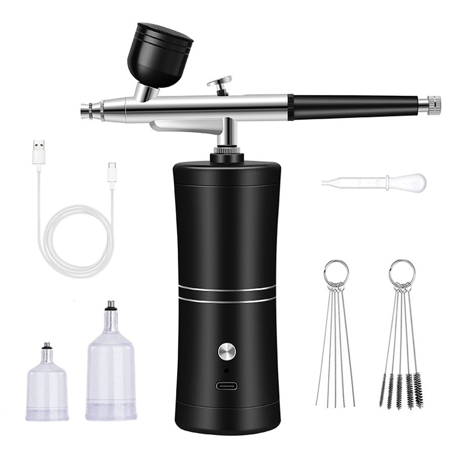 HKM-611603 Automatic Airbrush Spray Gun System with Iron Pot and Dual Paint Pots