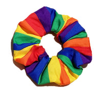 HKM-734739 Rainbow Striped Polyester Cotton Square Towel and Hair Ring Set for Outdoor Use, 54x54CM