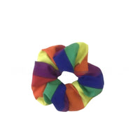 HKM-734739 Rainbow Striped Polyester Cotton Square Towel and Hair Ring Set for Outdoor Use, 54x54CM