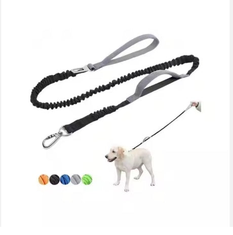 HKM-533459 Heavy-Duty Dog Leash with Padded Double Handles and Car Seat Belt Attachment, 4-6 Feet Long, Suitable for Medium to Large Dogs