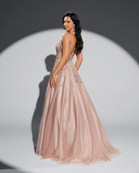 HKM-136019 Elegant Pink Evening Dress for Women - Style EZ25061