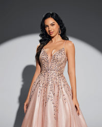 HKM-136019 Elegant Pink Evening Dress for Women - Style EZ25061