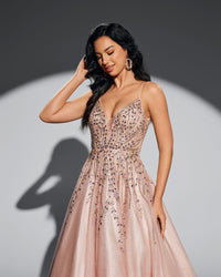 HKM-136019 Elegant Pink Evening Dress for Women - Style EZ25061