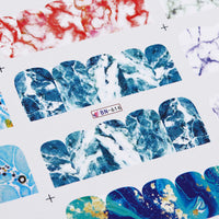 HKM-461331 French Art Marbling Nail Enhancement Watermark Stickers - Black and White Texture for Watercolor Nail Art