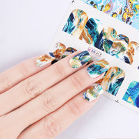 HKM-461331 French Art Marbling Nail Enhancement Watermark Stickers - Black and White Texture for Watercolor Nail Art