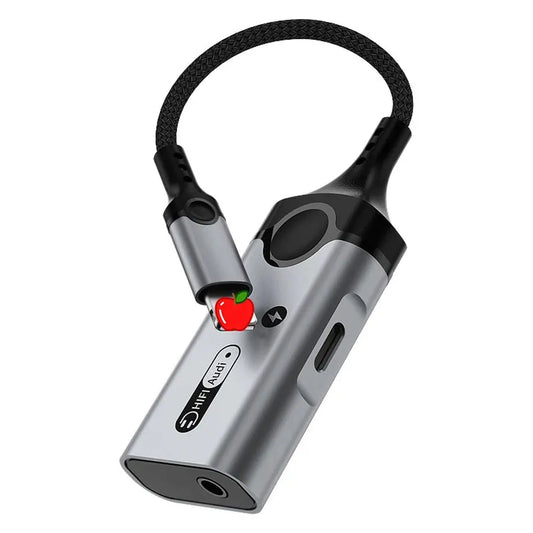 KTX-653907 Dual 8pin 3.5mm AUX Headset Adapter for iPhone and iPad