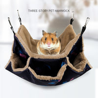 HKM-466771 Cozy Hanging Bed & Tunnel for Small Animals - Ideal for Guinea Pigs, Rats, Squirrels, and Ferrets - 34x34cm Pet Cage Hammock