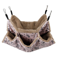HKM-466771 Cozy Hanging Bed & Tunnel for Small Animals - Ideal for Guinea Pigs, Rats, Squirrels, and Ferrets - 34x34cm Pet Cage Hammock