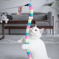 HKM-814739 Interactive Feather Cat Dangler Toy - Bite Resistant Stick for Engaging Playtime