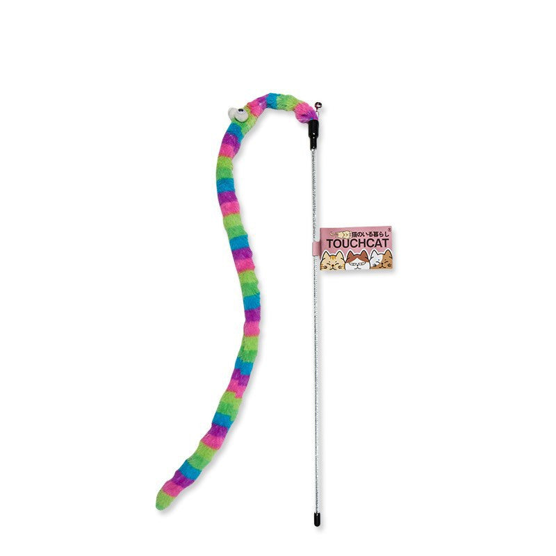 HKM-814739 Interactive Feather Cat Dangler Toy - Bite Resistant Stick for Engaging Playtime