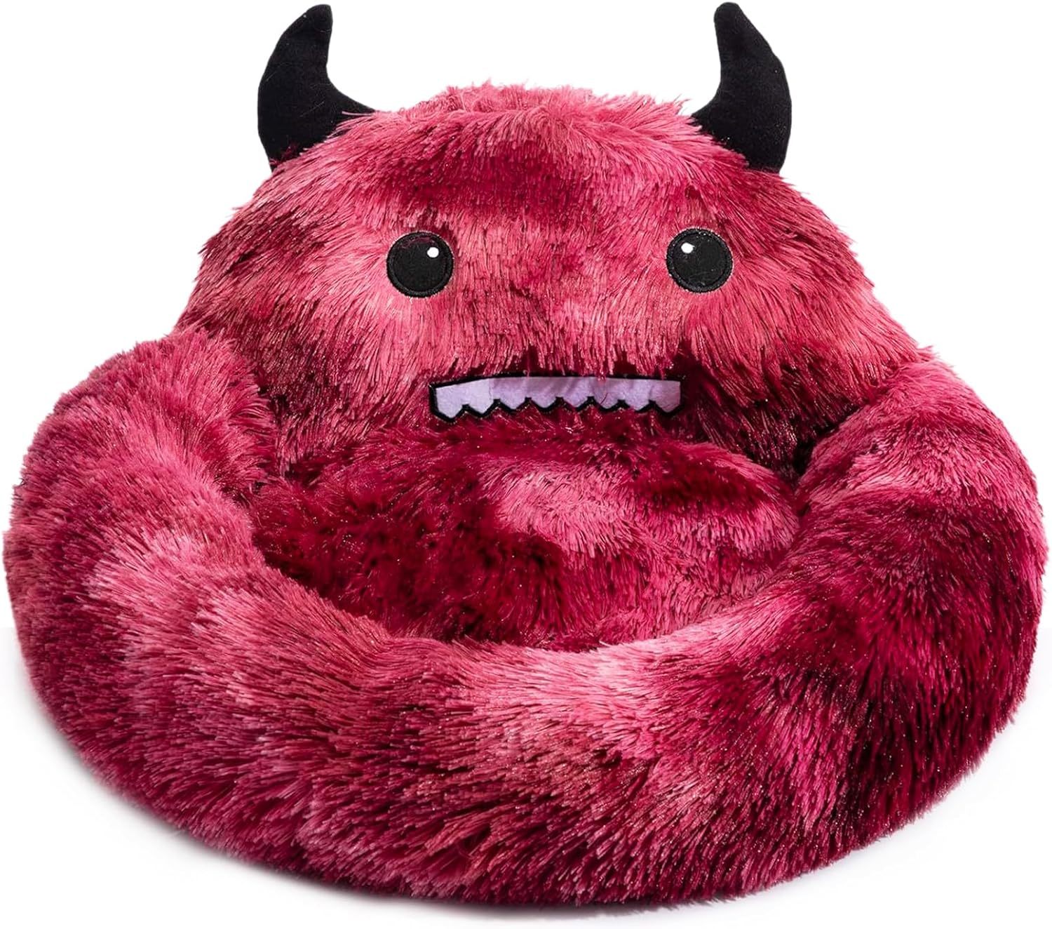 HKM-789523 Cozy Self-Warming Round Faux Fur Donut Pet Bed for Cats and Dogs