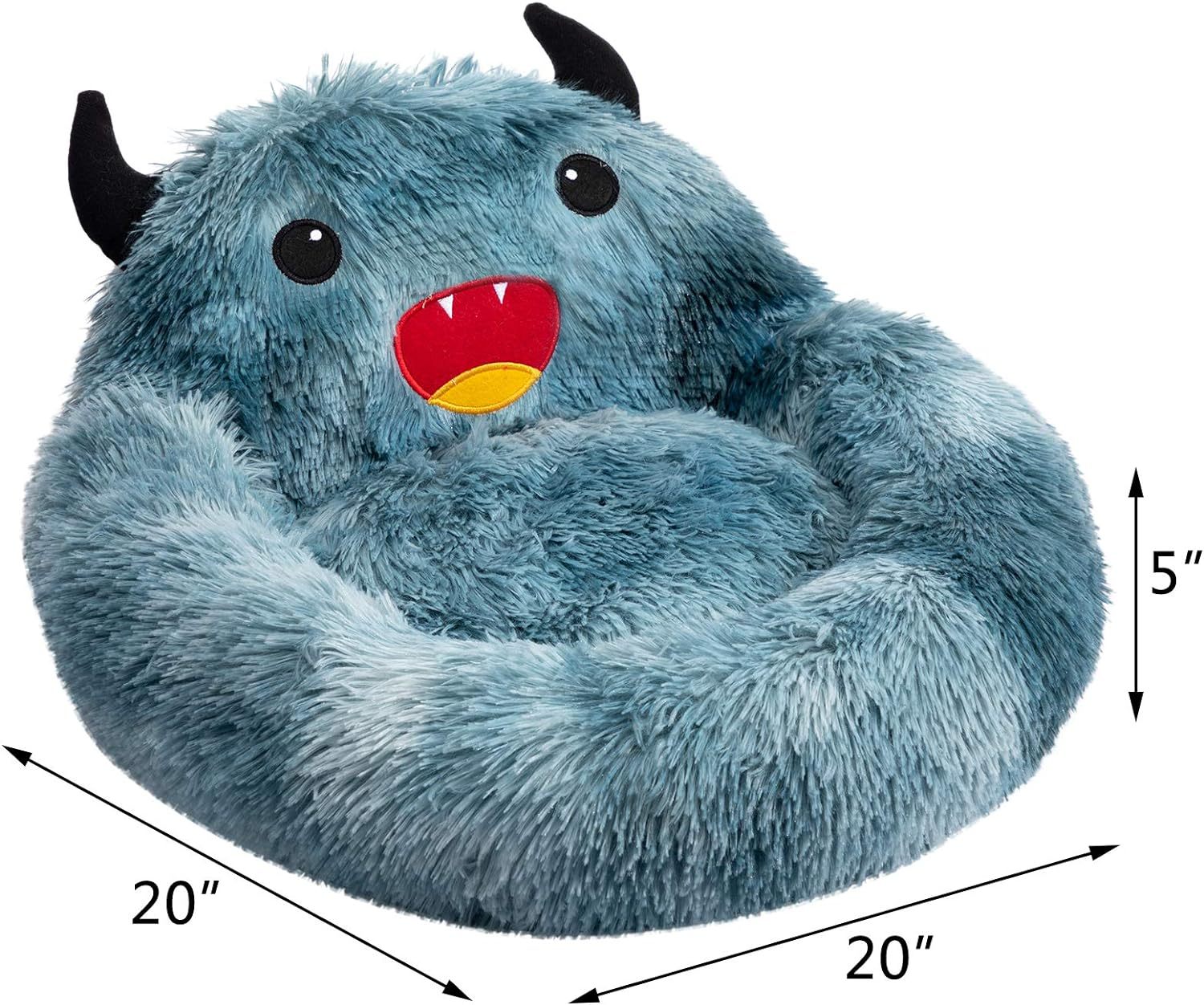 HKM-789523 Cozy Self-Warming Round Faux Fur Donut Pet Bed for Cats and Dogs