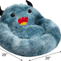HKM-789523 Cozy Self-Warming Round Faux Fur Donut Pet Bed for Cats and Dogs