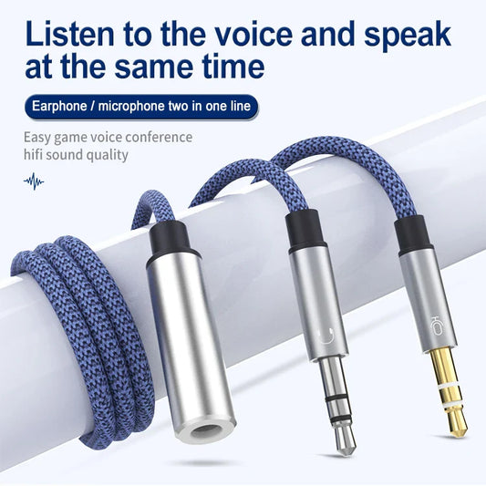 KTX-768019 3.5mm Y Splitter Adapter - 2 Male to 1 Female Audio Cable for Earphones and Microphones on Computer and Laptop
