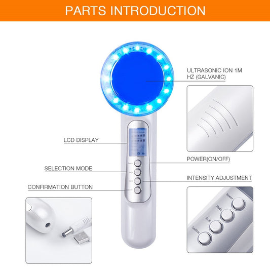HKM-311571 Negative Ion Beauty Device with RGB Phototherapy and Ultrasound Technology for Skin Rejuvenation and Nourishment