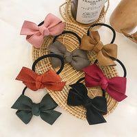 HKM-397203 Korean Style Handmade Suede Bow Hair Rope in Various Colors