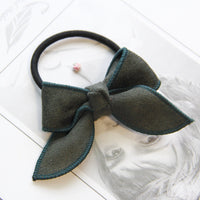 HKM-397203 Korean Style Handmade Suede Bow Hair Rope in Various Colors
