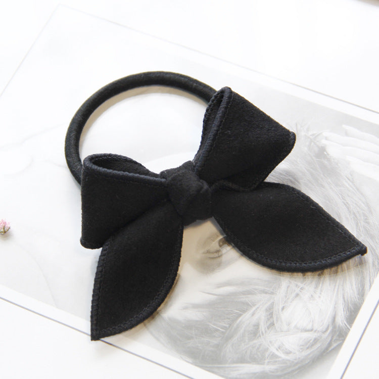 HKM-397203 Korean Style Handmade Suede Bow Hair Rope in Various Colors