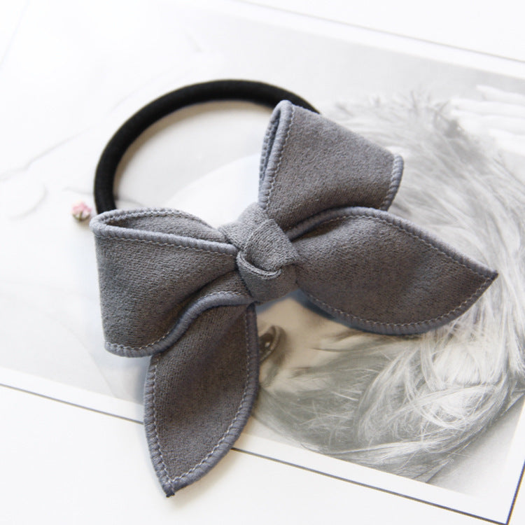 HKM-397203 Korean Style Handmade Suede Bow Hair Rope in Various Colors
