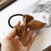 HKM-397203 Korean Style Handmade Suede Bow Hair Rope in Various Colors