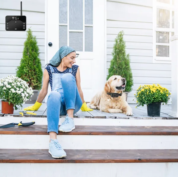 JMT-154250 Wireless Electric Dog Fence Containment System with Waterproof Shock Training Collar for All Dog Sizes