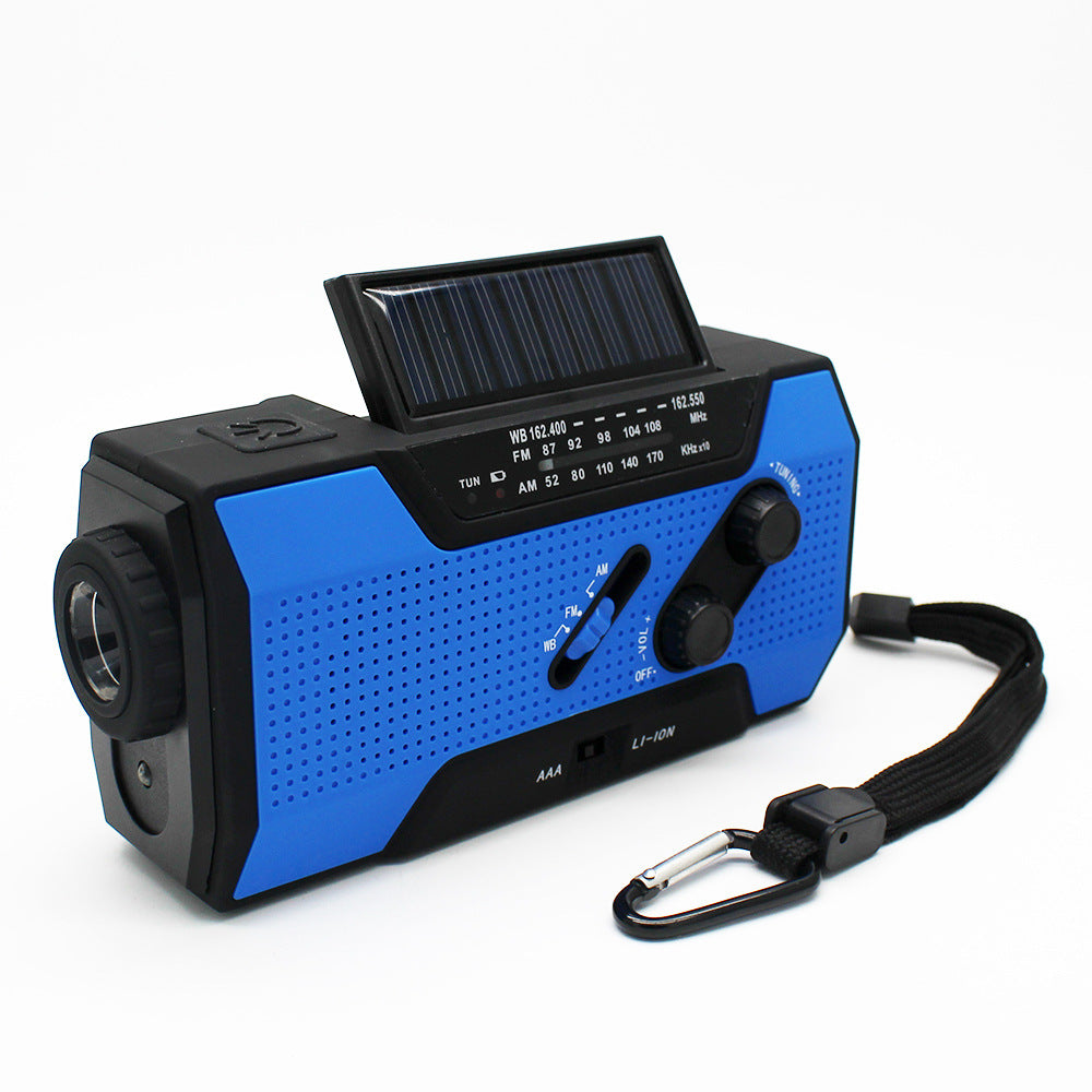 KTX-912211 Hand Crank Solar-Powered Emergency Radio with USB Charging and LED Flashlight