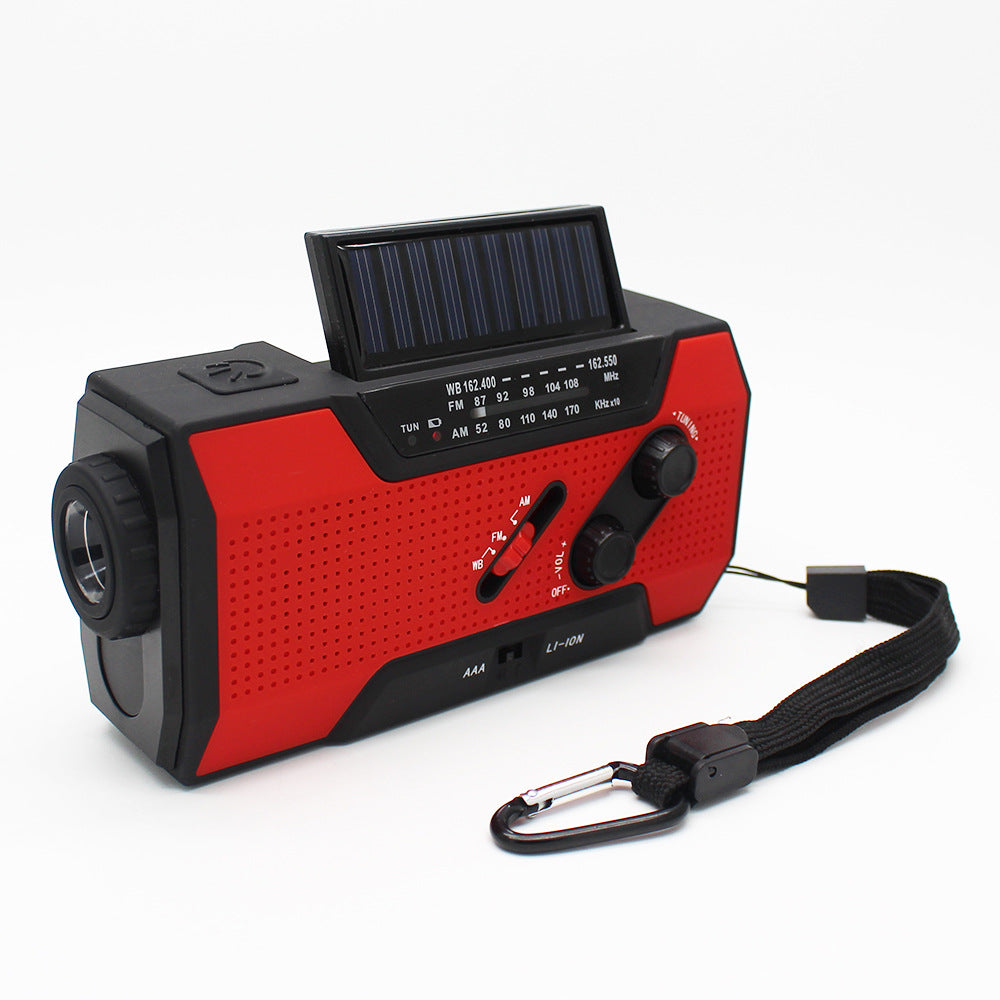 KTX-912211 Hand Crank Solar-Powered Emergency Radio with USB Charging and LED Flashlight